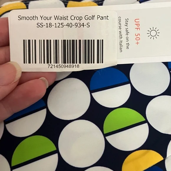 Kinona Mod Dot Crop Golf Pants with Navy Stripe Small - Picture 9 of 10